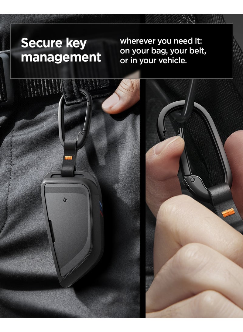 Spigen BMW Key Fob Cover Rugged Armor Case with Carabiner for BMW 2 3 5 6 7 8 X1 X2 X3 X4 X5 X6 X7 Z4 G Series Smart Keyfob - Black - Image 5
